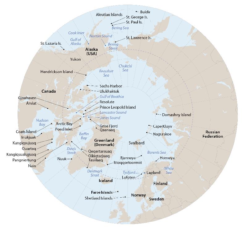 Figure 1.1 Regions from which contaminant exposure and effect studies were...