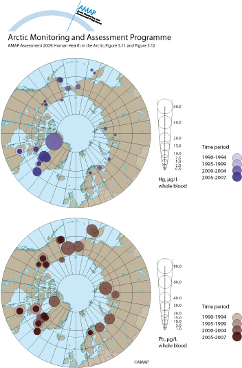 Total mercury concentrations in blood of mothers, pregnant women and women of...