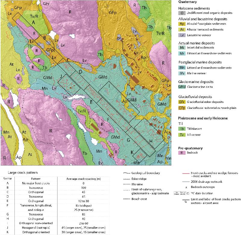 Figure 10.20 Map of surficial deposits in the vicinity of the Iqaluit airport...