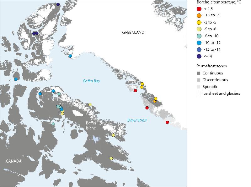 Figure 3.10 Permafrost temperatures (derived from Christiansen et al., 2010;...