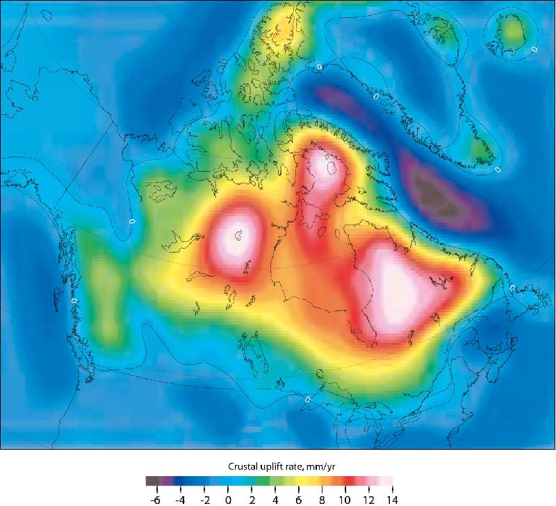 Figure 3.22 Present-day vertical crustal motion estimated by the ICE-6G glacial...